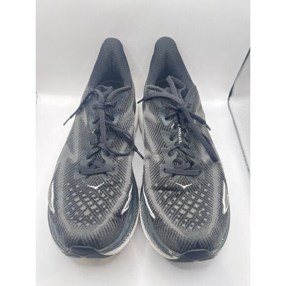MMen's HOKA Clifton 9 Black/White Max Cushioned Size 11.5 D Running Sneaker - Picture 3 of 6